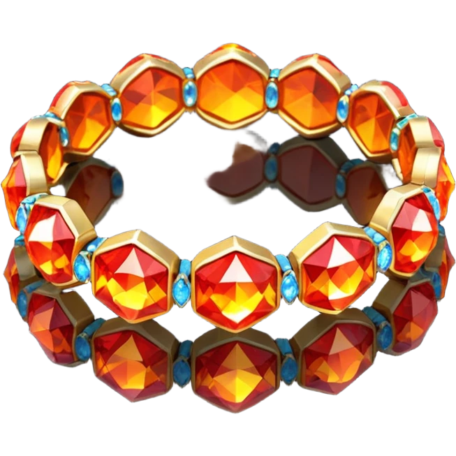low poly fire bracelet gems emoji