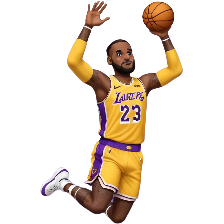 lebron james in lakers jersey dunking emoji