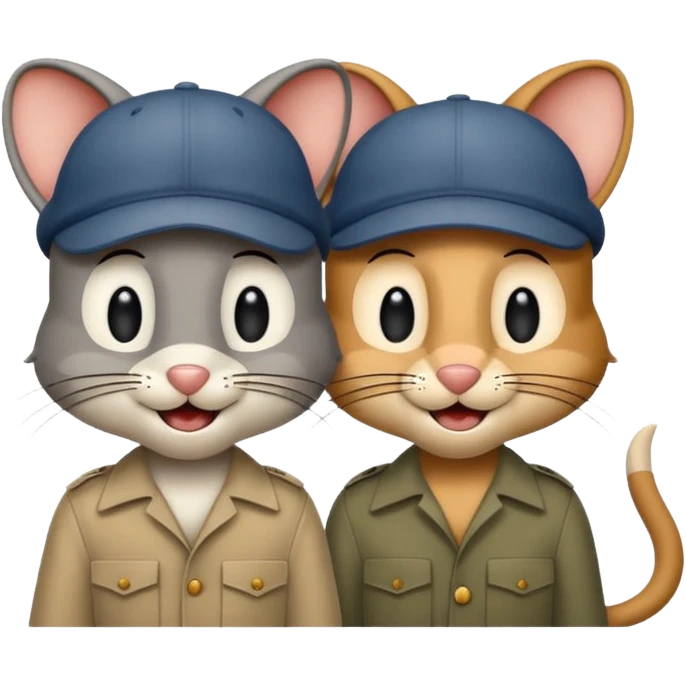 tom & Jerry  with cap  emoji