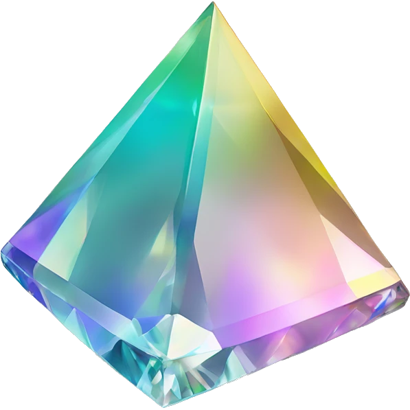 Pyramid-shaped 56-carat iridescent diamond crystal emoji