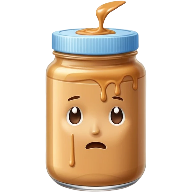 Peanut butter jar crying an ocean emoji