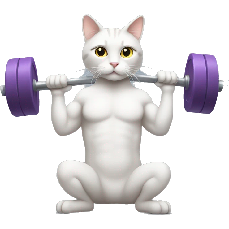 Cat lifting weights emoji