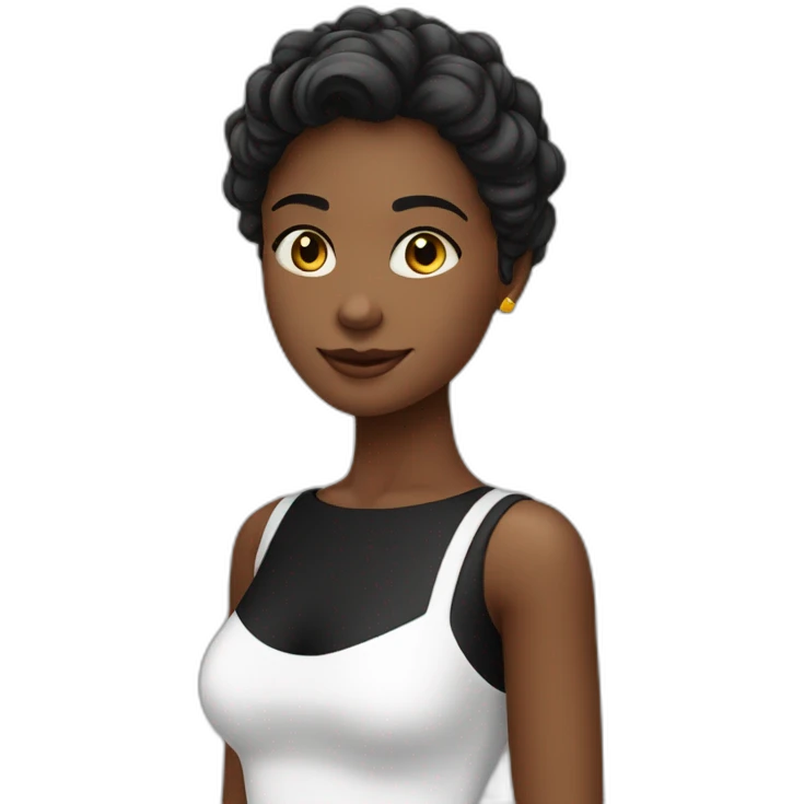 Jovem branca com preto vestido emoji
