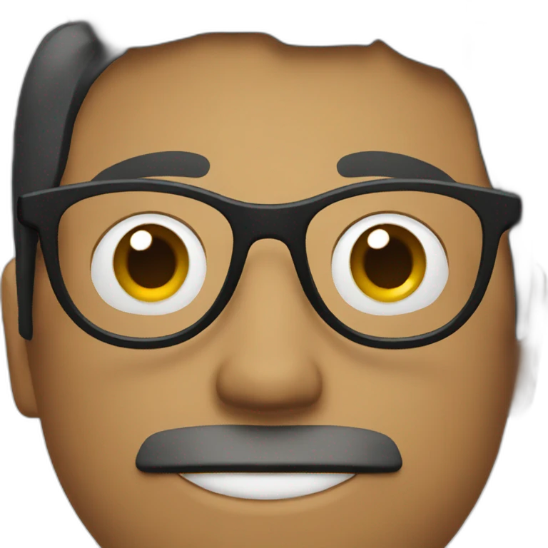 Person with black hair and glasses emoji
