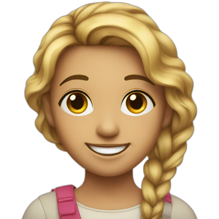 Happy girl kite with black eyes emoji