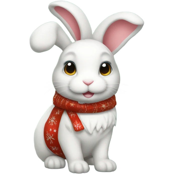 Minilop bunny wearing christmas outfit emoji