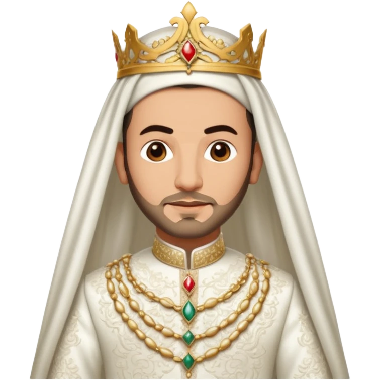 roi Mohammed VI du maroc avec une robe mariage Blanche emoji