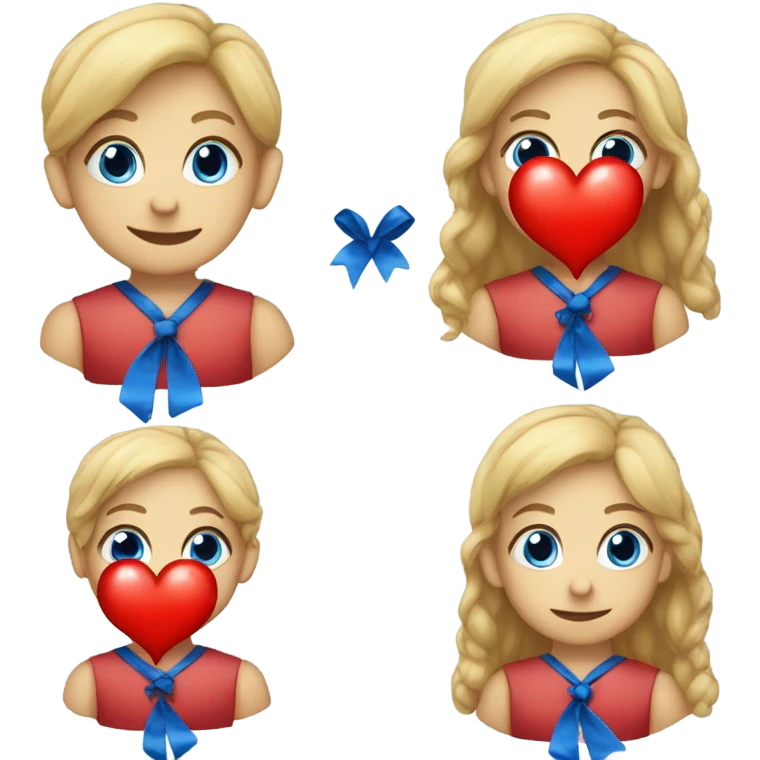 Red heart with blue ribbon emoji