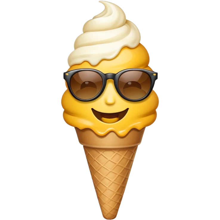 sunglasses emoji holding an icecream cone emoji