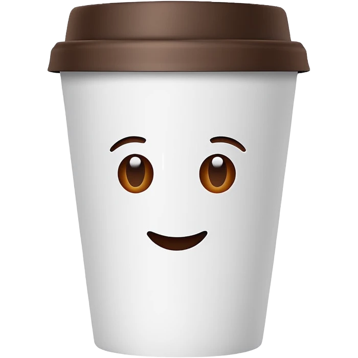 paper coffee cup without face emoji
