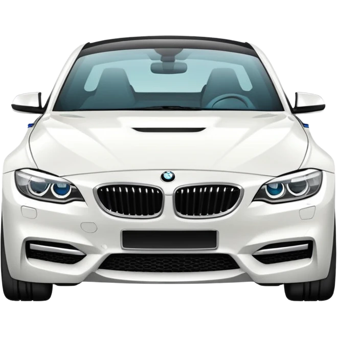 fancy white BMW car driving towards right side emoji