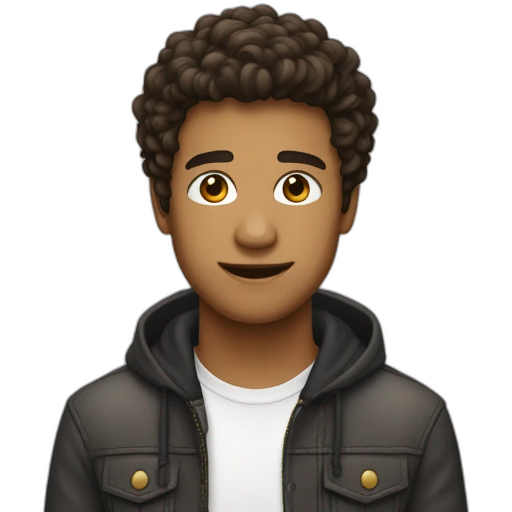 streameur garçon cheveux brun emoji