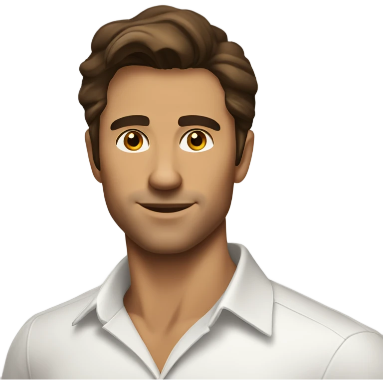 A handsome tan man with dark brown hair wearing a white shirt and gold watch emoji