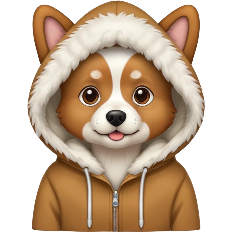 Dog wearing hoodie emoji