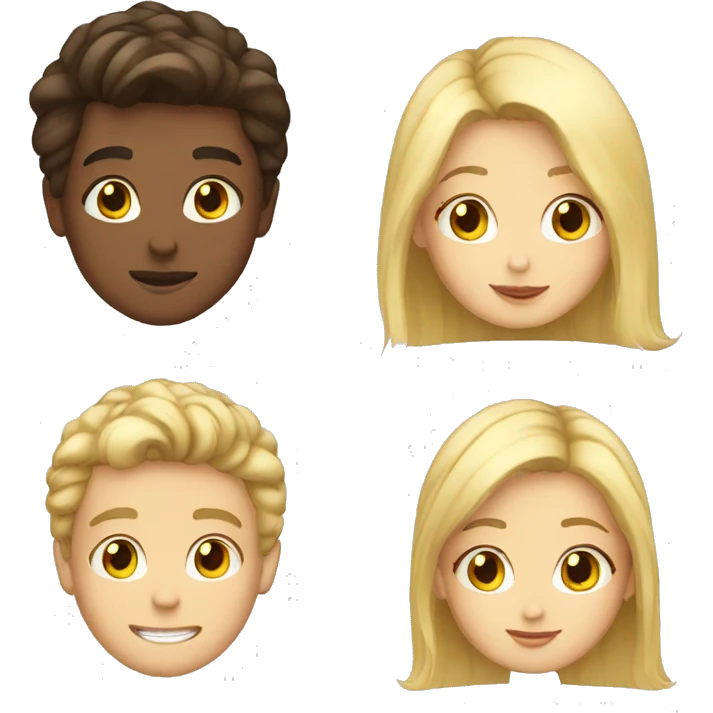Brunet Boy in love with blond girl  emoji