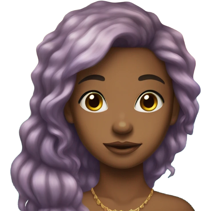 rainbow winged mermaid brown skin brown eyes emoji