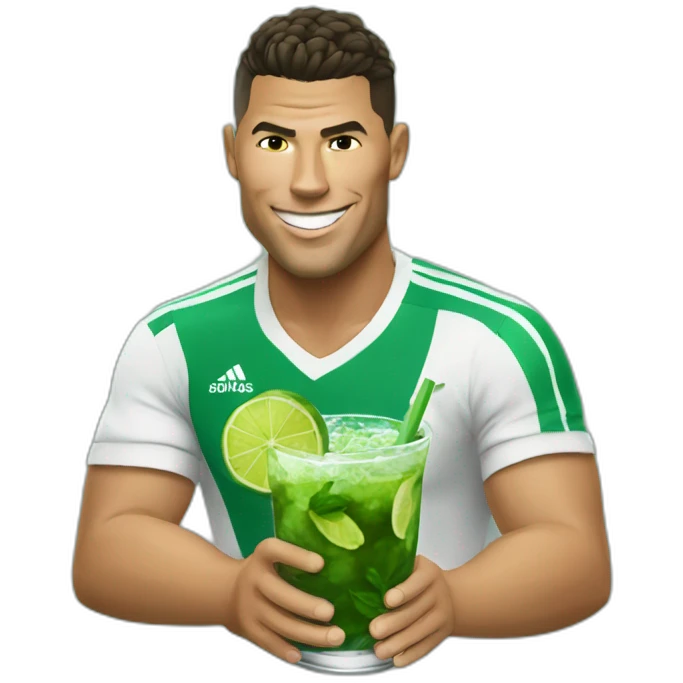 ronaldo drinking mojito emoji