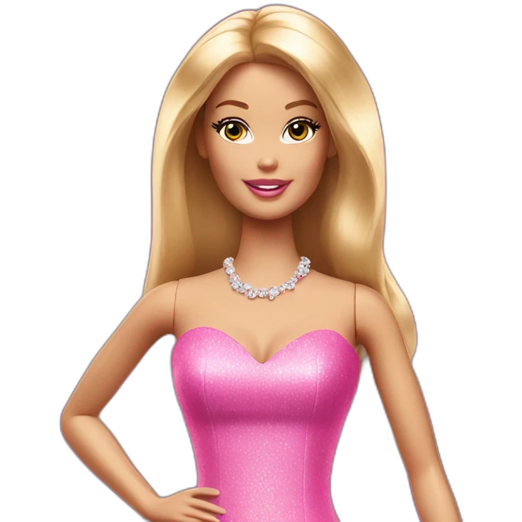 barbie with champagne emoji