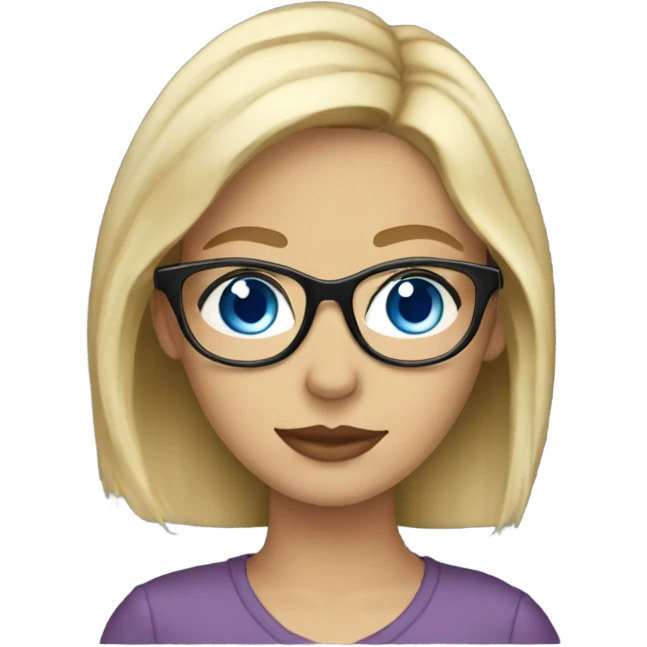 Beautiful blonde woman with blue eyes, side profile wearing glasses  emoji