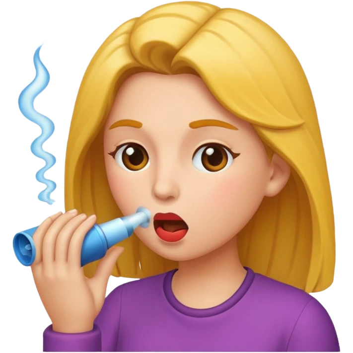 woman blowing emoji