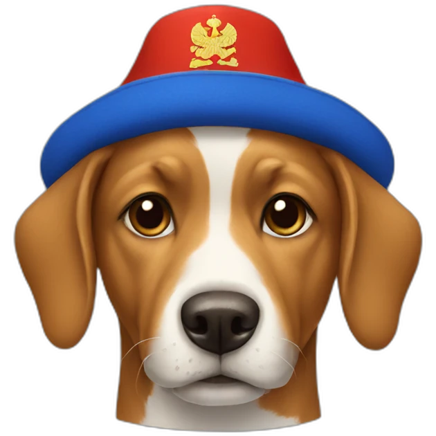 dog wearing russian hat emoji
