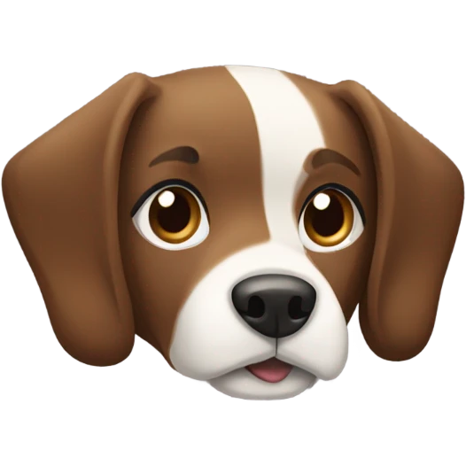 Brown black and white mutt dog emoji