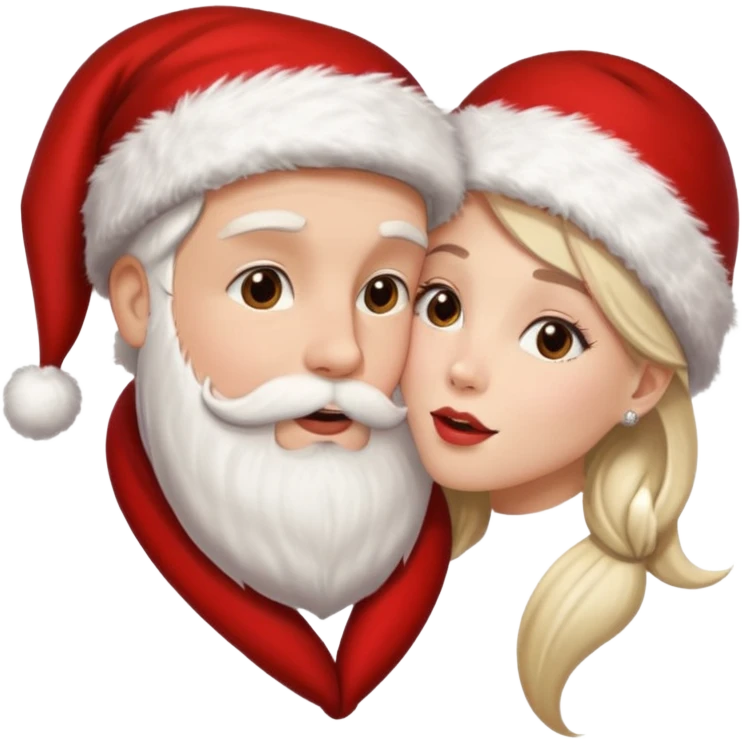 a handsome man and a pretty woman kiss each other Christmas vibe emoji