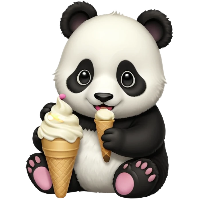 Panda eating ice cream emoji