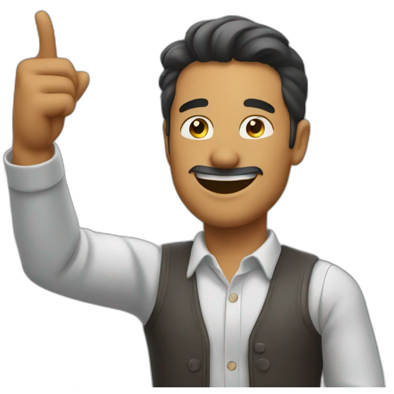 a man happily pointing at himself emoji