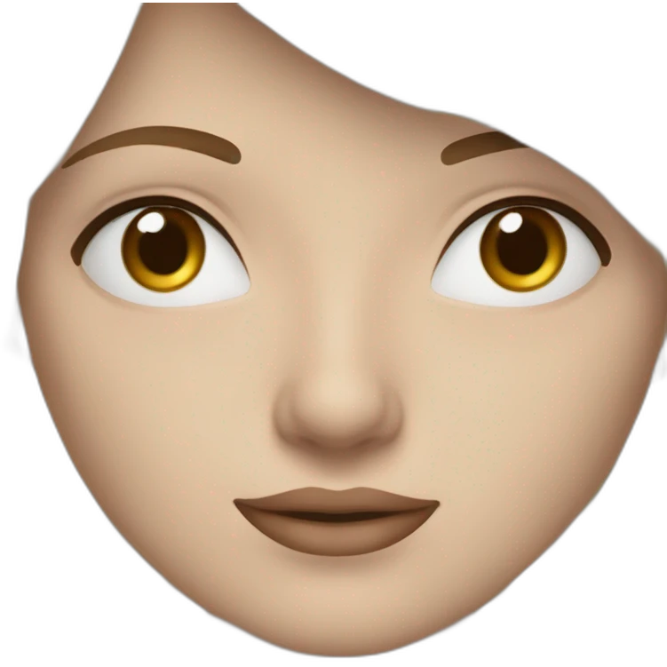 frau weiß braune Haare schulterlang und offen gesicht rundlich augenfarbe graublau emoji