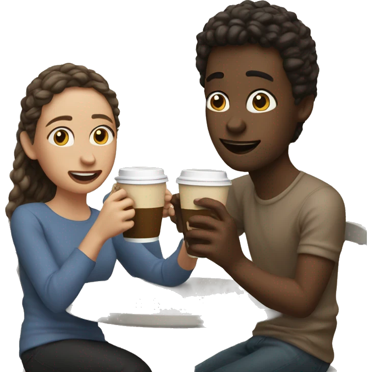 two friends drinking coffee emoji