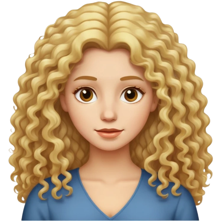 Women with medium long blond friz hair emoji