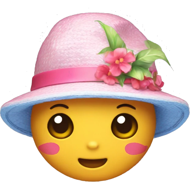 Hello kitty with a beach hat emoji