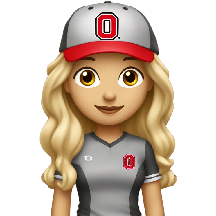 Blonde girl Ohio state fan emoji