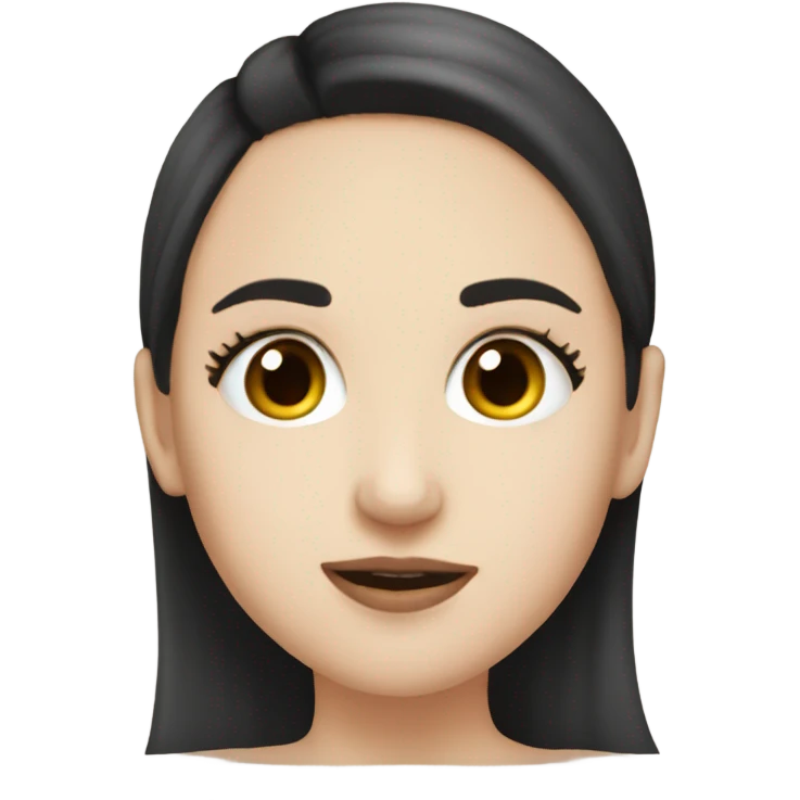 White girl dark hair kissing bald black man emoji