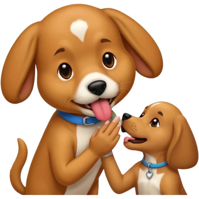 dog licking hand emoji