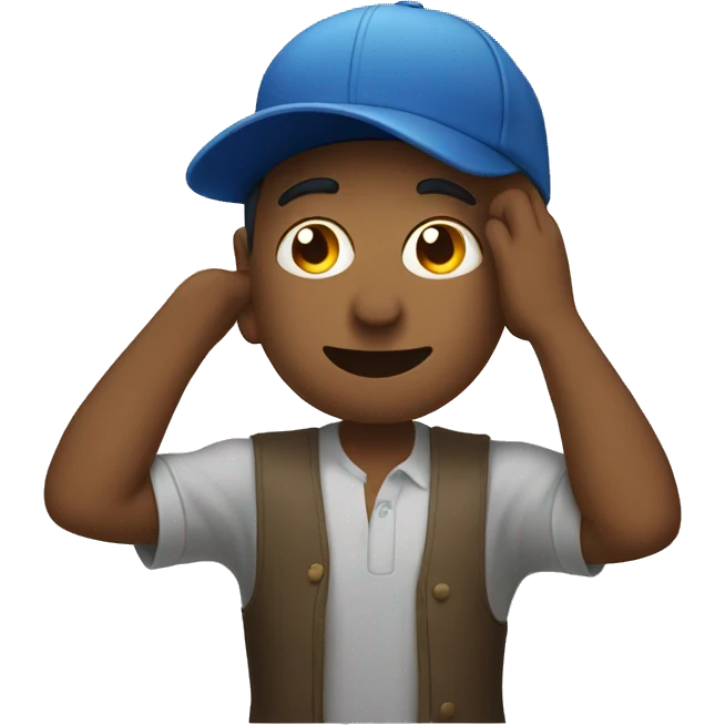 man putting on a cap emoji