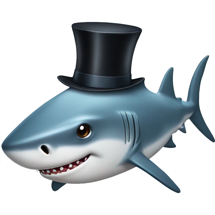 Shark with a top hat emoji