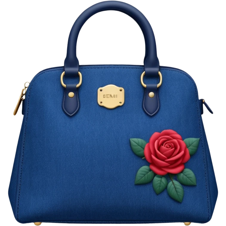 Denim Rose design hand bag  emoji