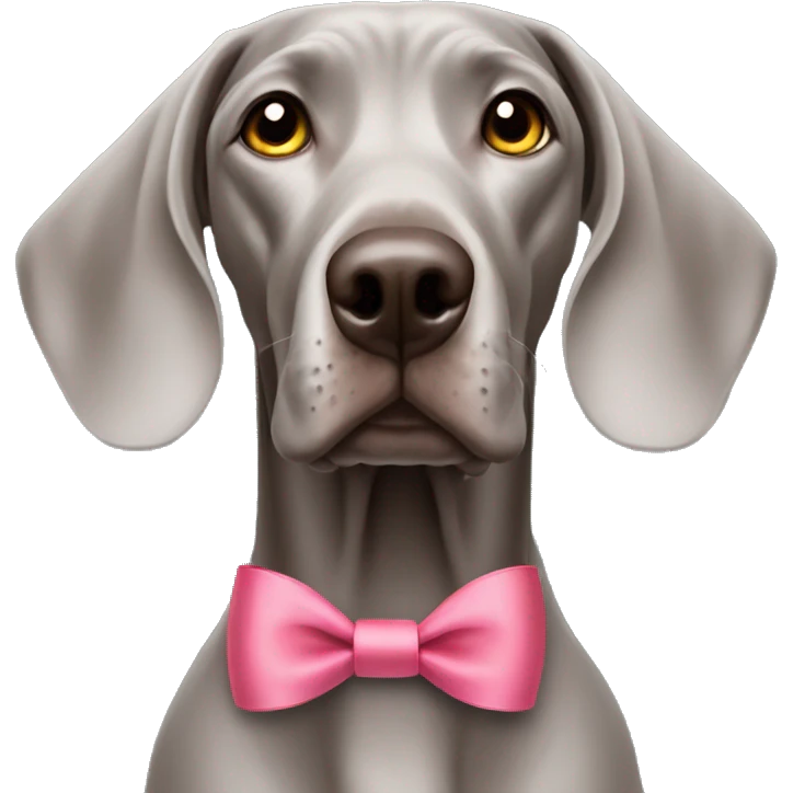 Weimaraner with ribbon on head emoji