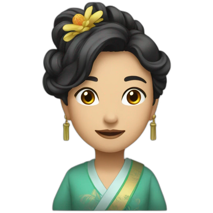 韓国人女性・ロングヘア・黒髪 emoji