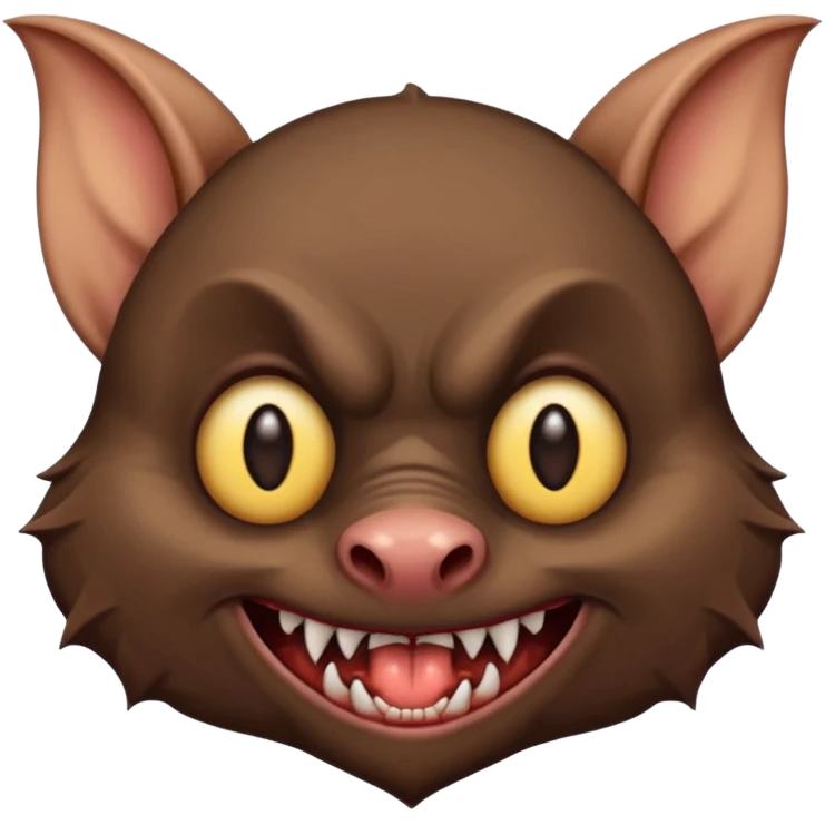 vampire bat with fangs, front face  emoji