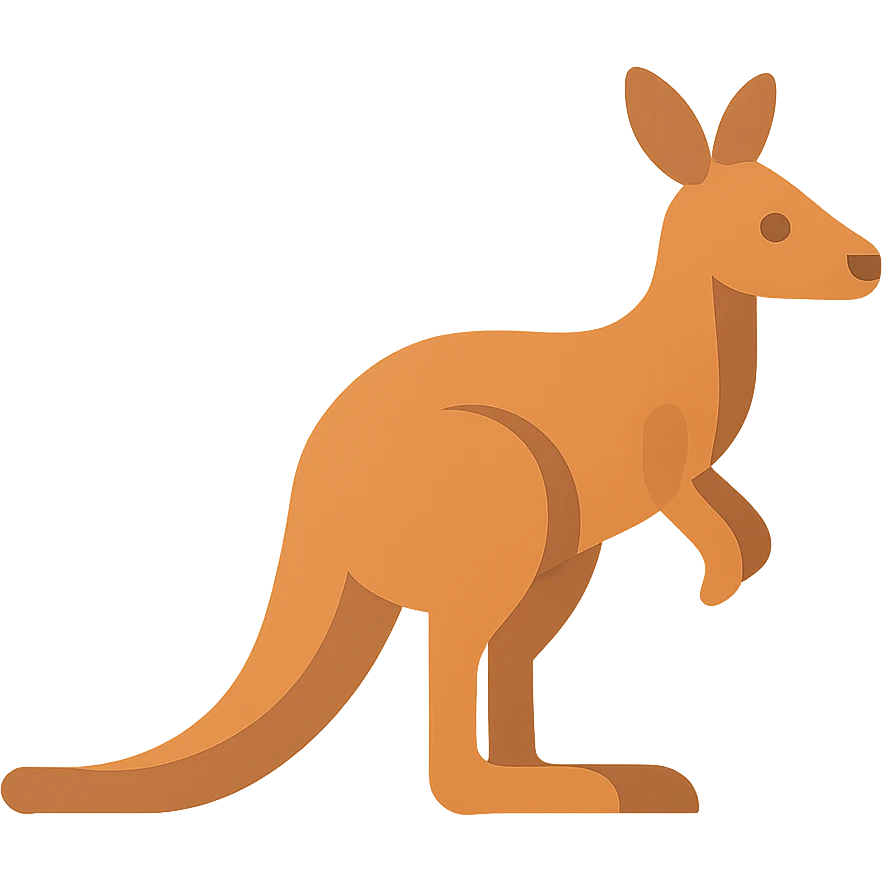 Flat design style kangaroo emoji