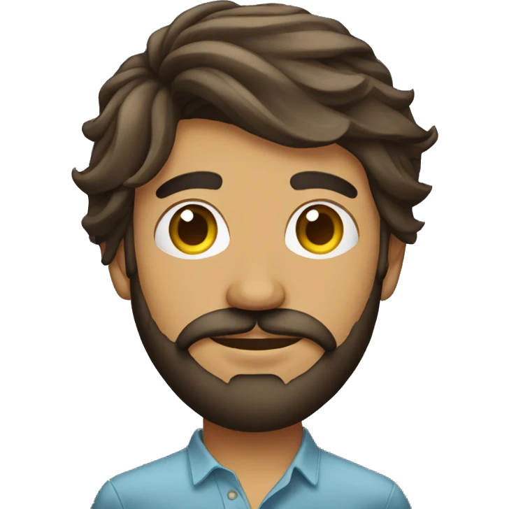 man with a beard in his 20's sri lankan hair is window curtain style emoji