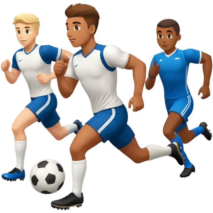 soccer players sprinting towards a ball emoji