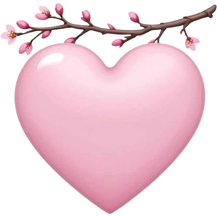 white heart pierced by sakura branch emoji