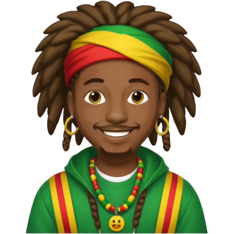 Rapper rasta hair emoji