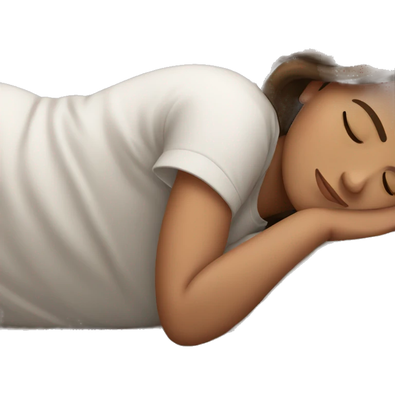 Brown haired girl sleeping on pillow  emoji