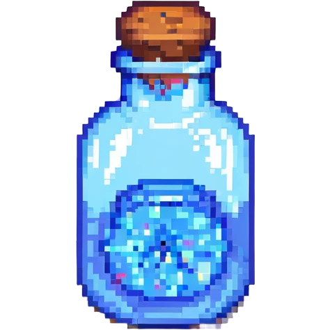 a blue potion bottle pixel art style emoji