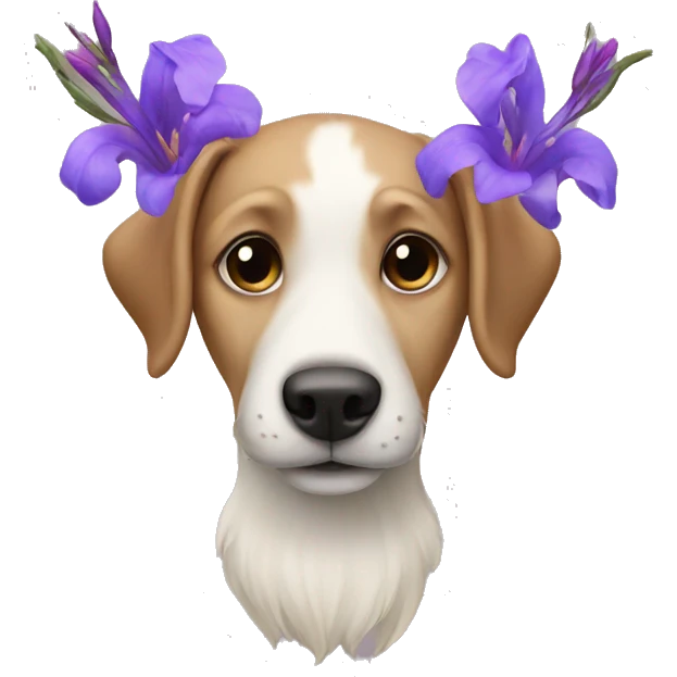 Dog with glads emoji